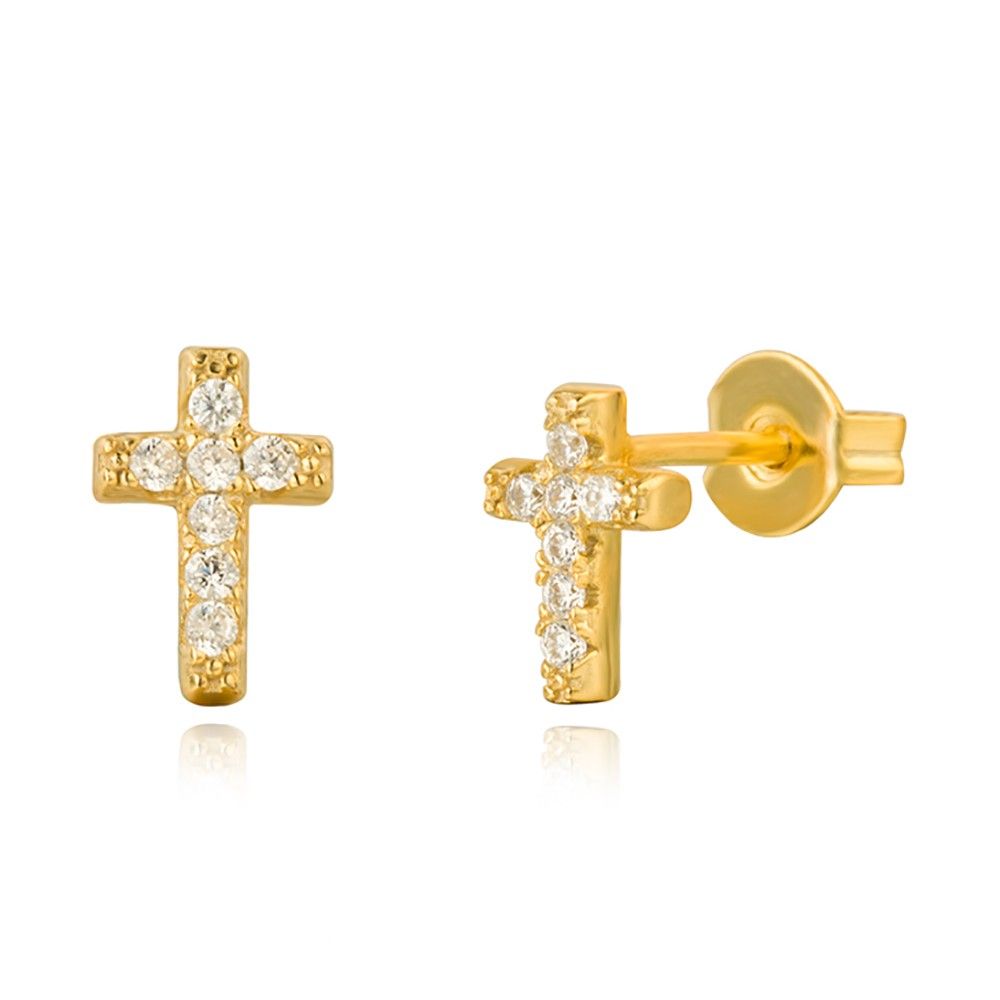 pendientes cruz circonitas
