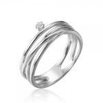 anillo circonita plata