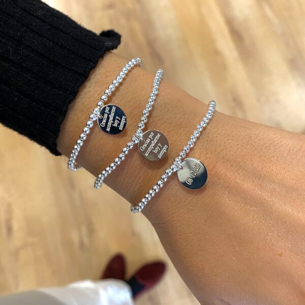 Pulsera Plata Mensaje personalizado - Imagen 3