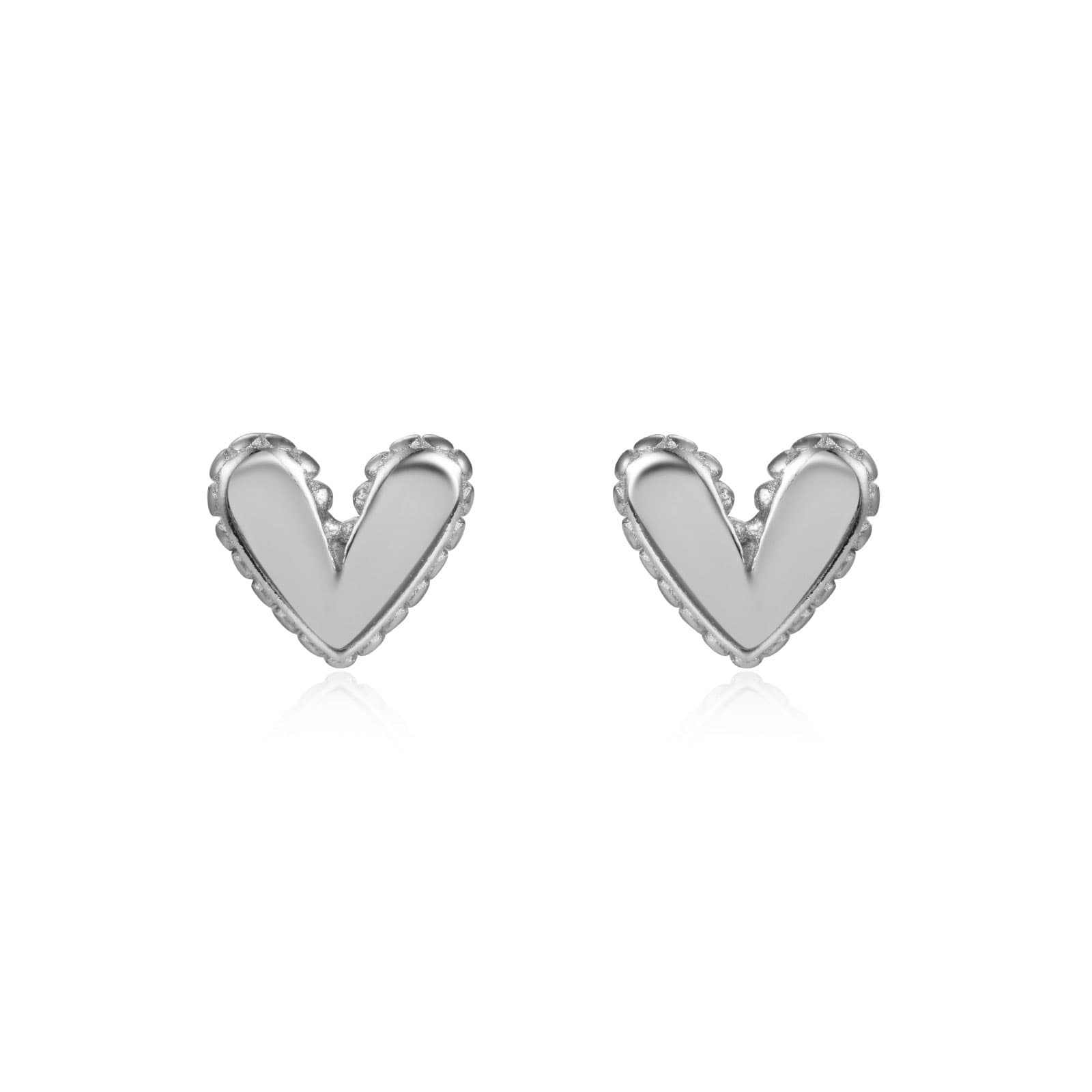 pendientes corazon plata