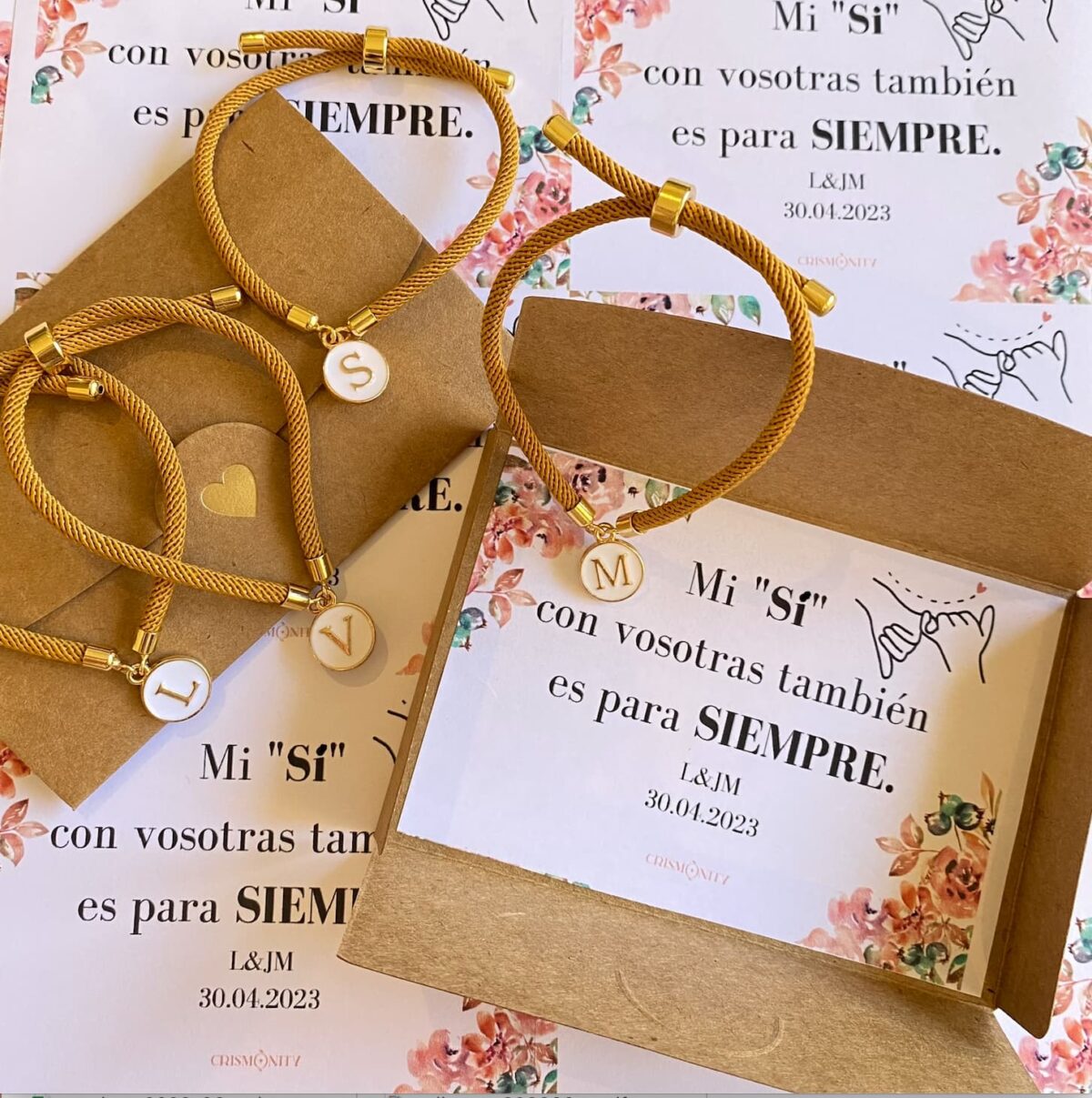 pulsera inicial invitadas