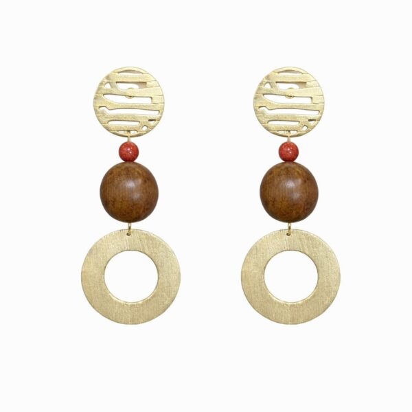 Pendientes Lolita Madera y granate
