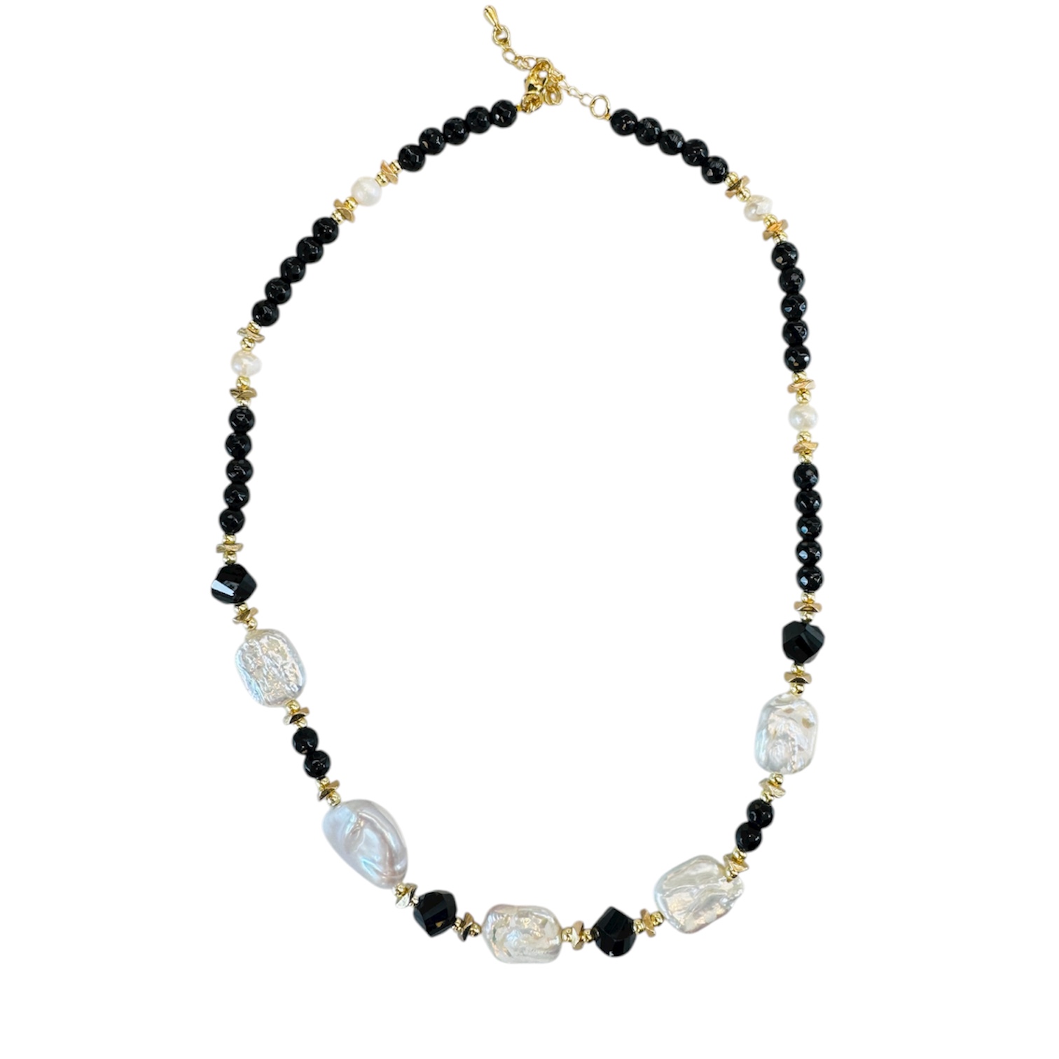 collar negro jade y perlas