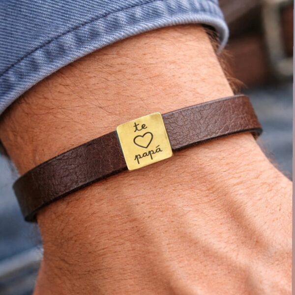 Pulsera Cuero Te quiero Papá