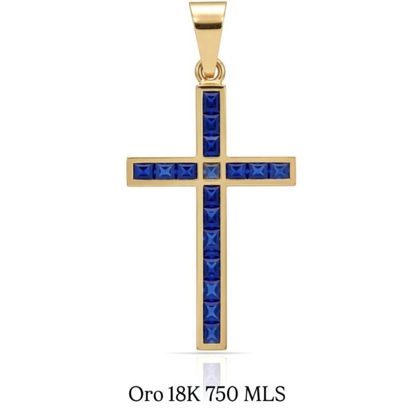 Colgante Cruz Zafiro ORO 18K Edición Limitada