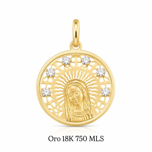Colgante Medalla Virgen niña 22mm ORO 18K Edición Limitada