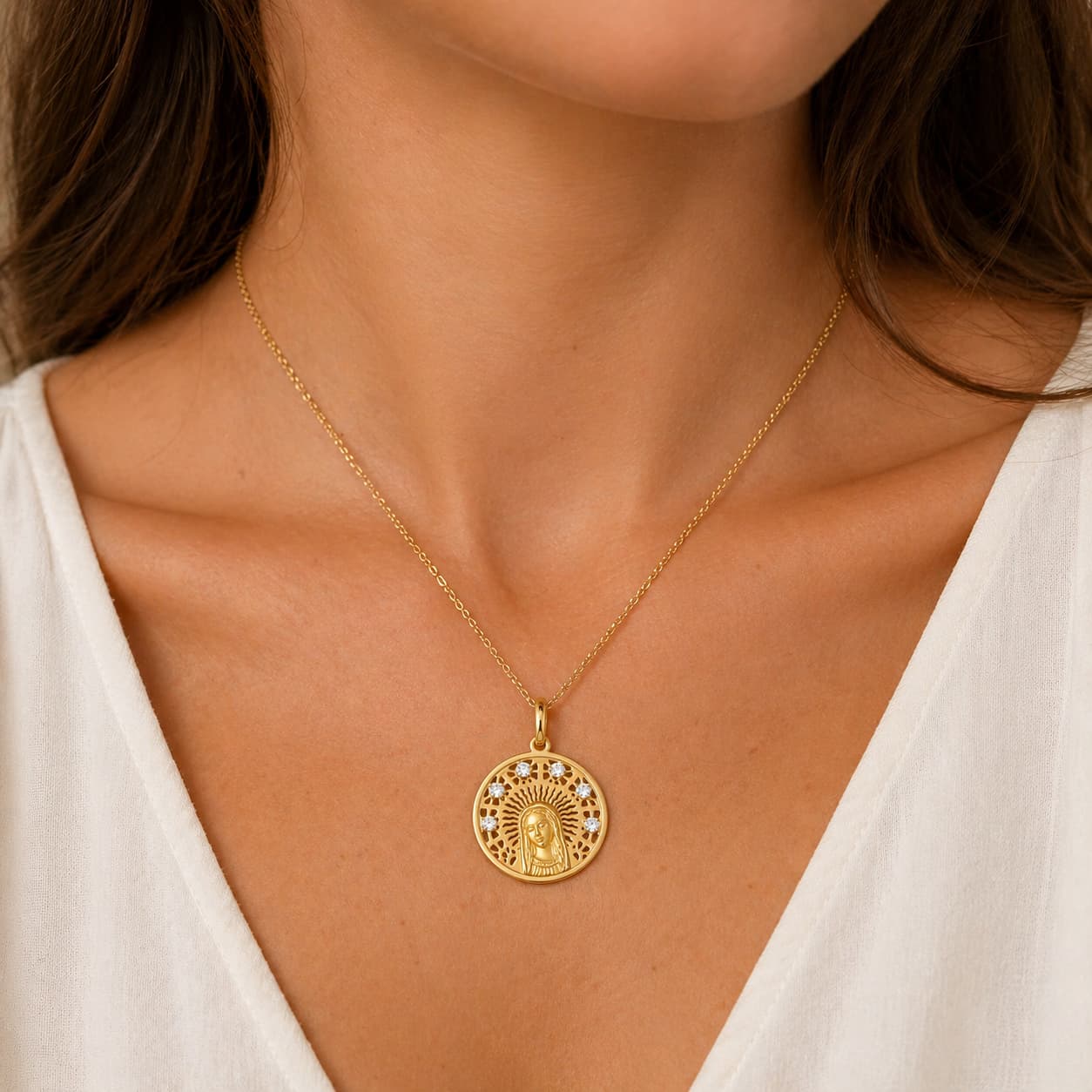 medalla virgen niña 22mm