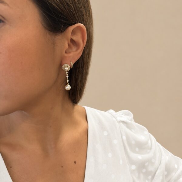 Pendientes Novia Dafne Perlas - Imagen 3