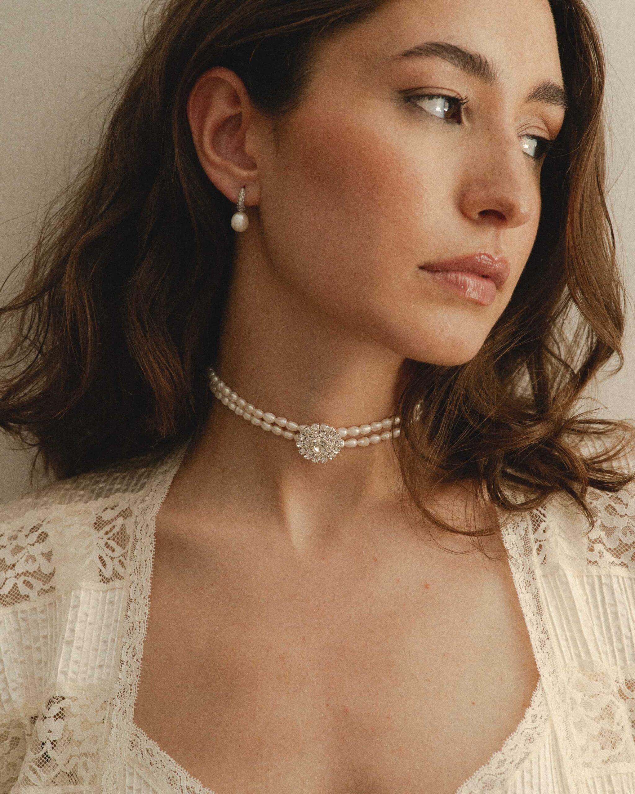 Choker Novia perlas