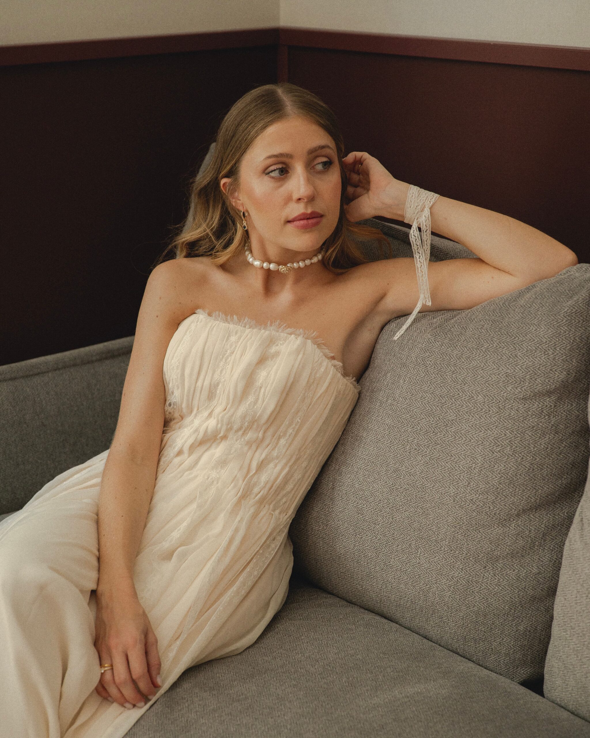 choker Novia Perlas cultivadas violet