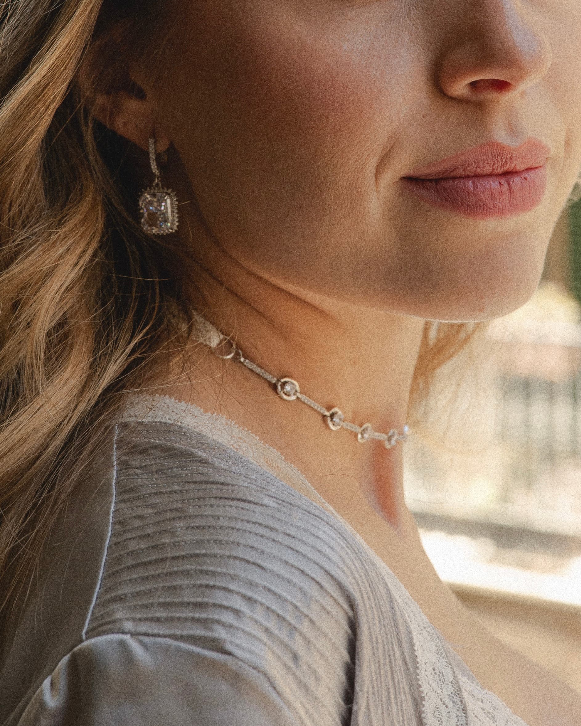 choker novia plata marcella