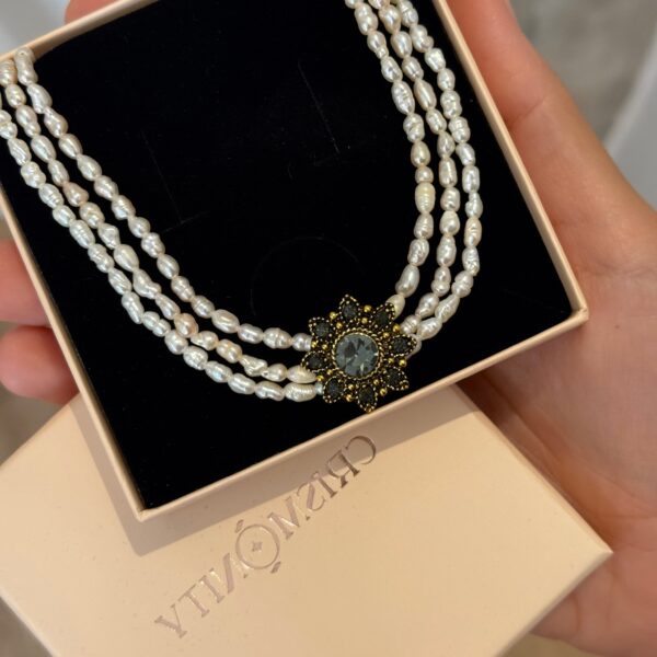 Choker de Novia Triple Perla Night