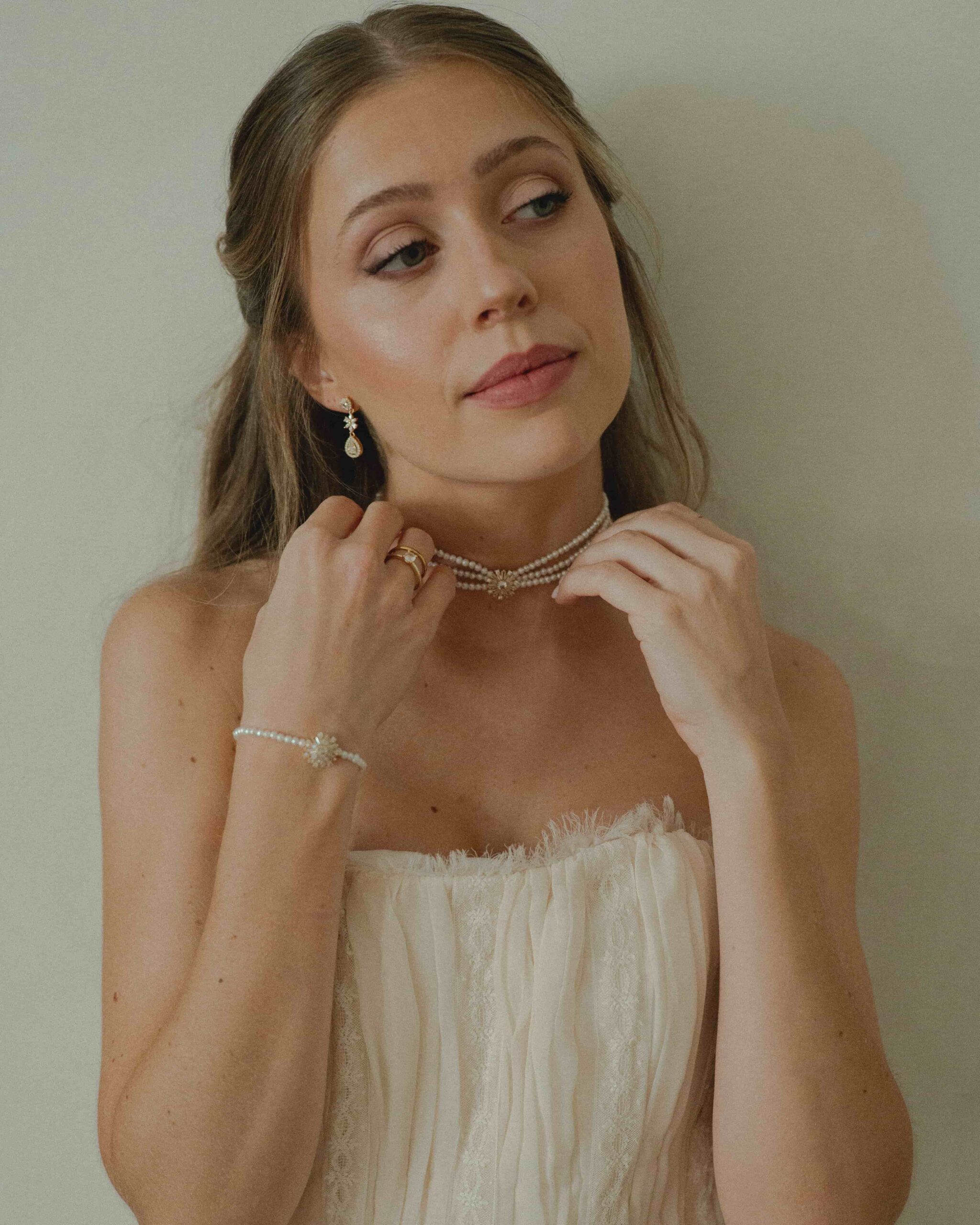 choker triple perla cultivada