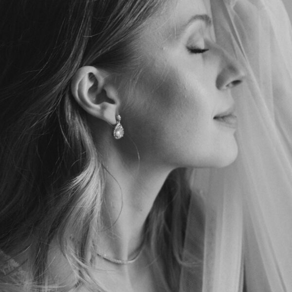 Pendientes Novia lagrima Plata - Imagen 3