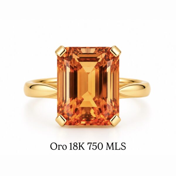Anillo Vintage Citrino Talla Diamante