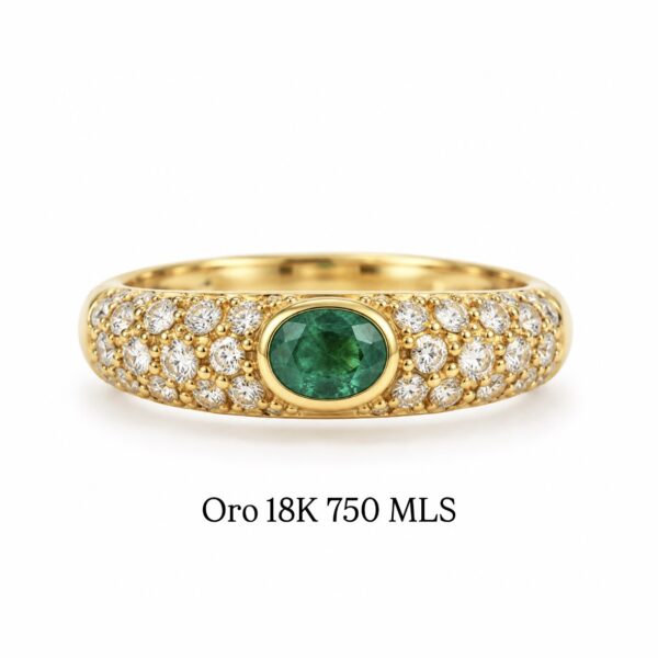 Anillo Vintage Esmeralda Años 70